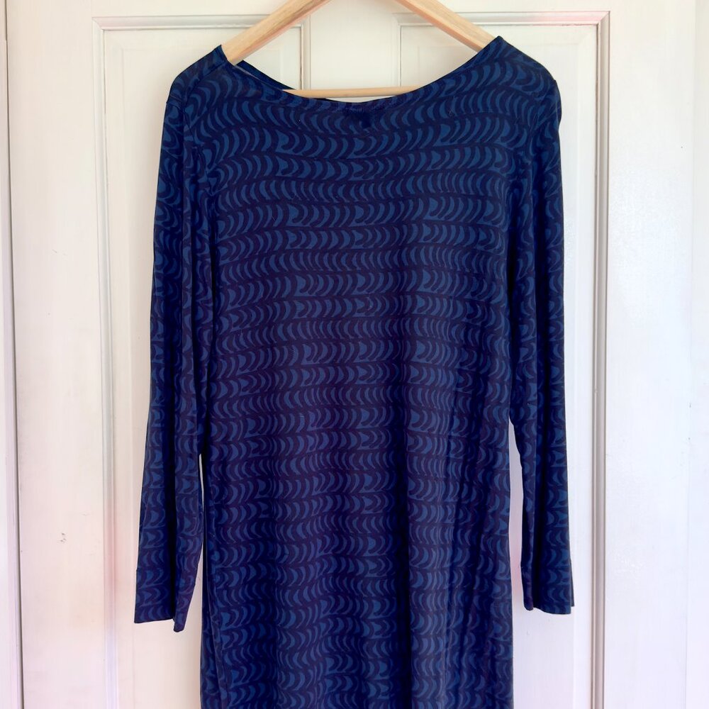 Vintage Marimekko Mika Piirainen Viscose/Elastane squiggle tunic Dress L- XL